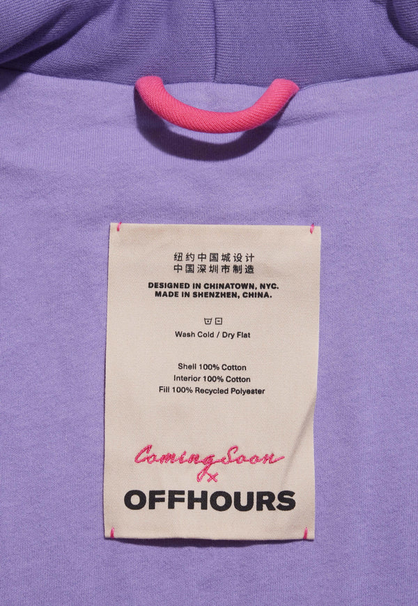 Offhours x Coming Soon Homecoat in Ultraviolet